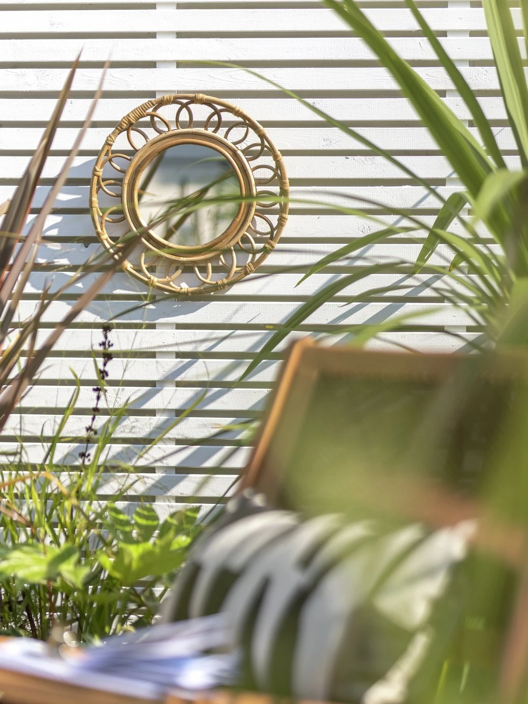 Habitat Faux Rattan Garden Mirror 4 Habitat Faux Rattan Garden Mirror - Image 2