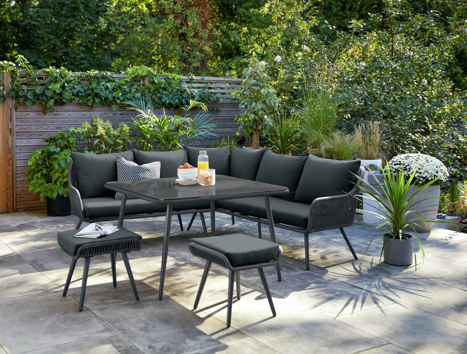 Habitat Malta 6 Seater Rattan Effect Patio Set - Black 3 Habitat Malta 6 Seater Rattan Effect Patio Set - Black