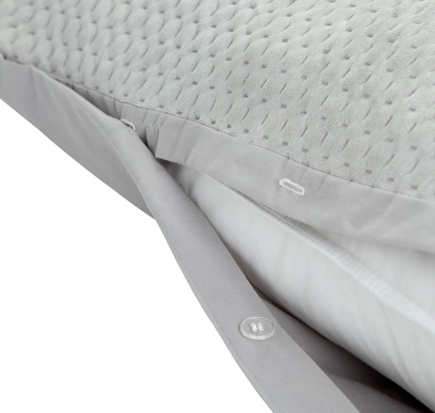 Habitat Pinsonic Velvet Plain Grey Bedding Set - Double 7 Habitat Pinsonic Velvet Plain Grey Bedding Set - Double - Image 5