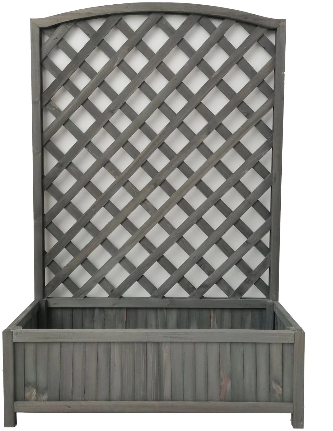 Large Lattice Wooden Planter - Grey 3 Large Lattice Wooden Planter - Grey