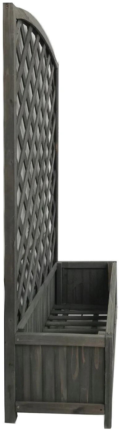 Large Lattice Wooden Planter - Grey 4 Large Lattice Wooden Planter - Grey - Image 2