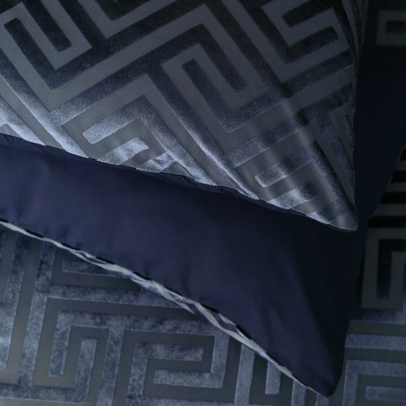 Habitat Velvet Geo Navy Bedding Set - Single 6 Habitat Velvet Geo Navy Bedding Set - Single - Image 4